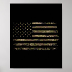 Póster Bandera Americana De Camuflaje Usa Hombres Chicos