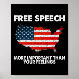 Póster Bandera Americana de Discurso Libre Republicano Co