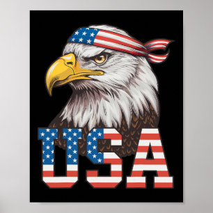 Póster Bandera Americana De EE. UU. Hombres Mujeres Niños