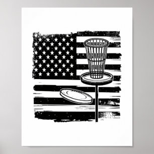 Póster Bandera Americana de Golf de Disco