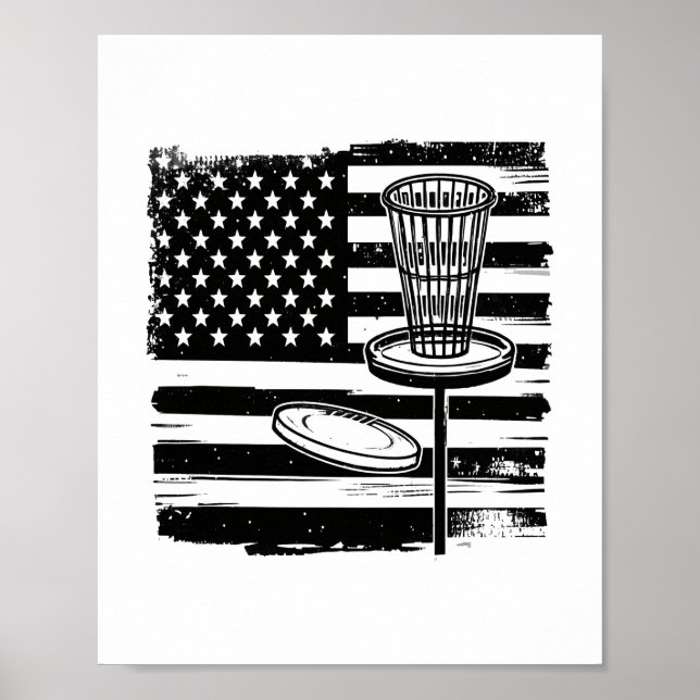 Póster Bandera Americana de Golf de Disco (Frente)