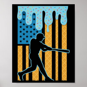 Póster Bandera Americana De Jóvenes Goteando Helado Byseb