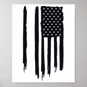 Póster Bandera americana de la tundra robusta de Alaska E