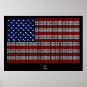 Póster Bandera americana de los E.E.U.U. del ateo