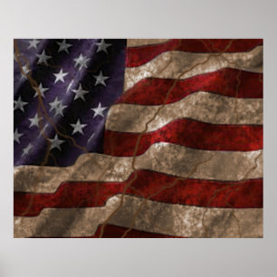 Póster Bandera americana del Grunge