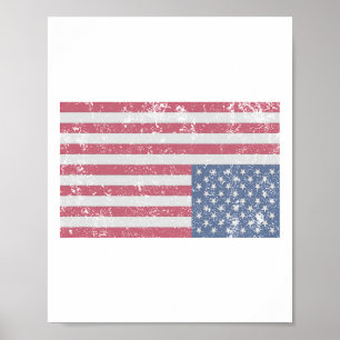 Póster Bandera Americana Distorsionada al Revés Estados U