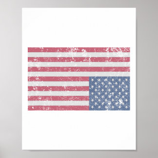 Póster Bandera Americana Distorsionada al Revés Estados U