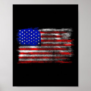 Póster Bandera Americana Distorsionada - Estados Unidos U