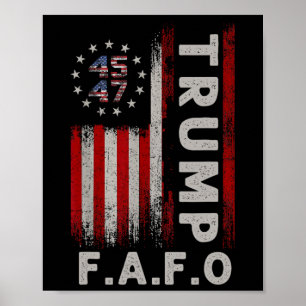 Póster Bandera Americana Divertida