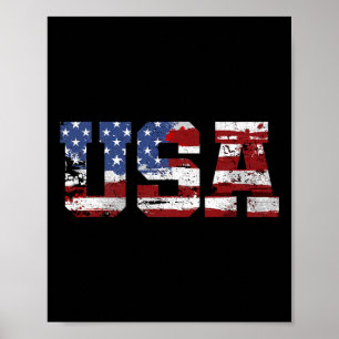 Póster Bandera Americana EEUU Estados Unidos De América U