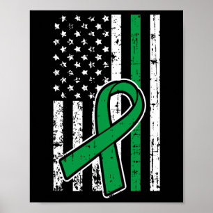 Póster Bandera Americana Enfermedad del Riñón Salud Menta