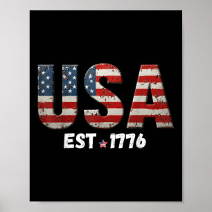 Póster Bandera Americana Estados Unidos De América Usa 4 