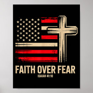 Póster Bandera Americana Fe Sobre Miedo