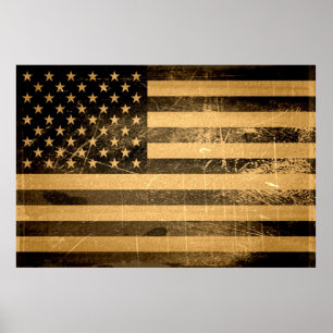 Póster Bandera americana gruesa 3