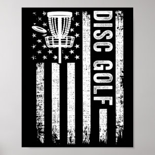Póster Bandera Americana Jugadores de Disco de Golf Volad