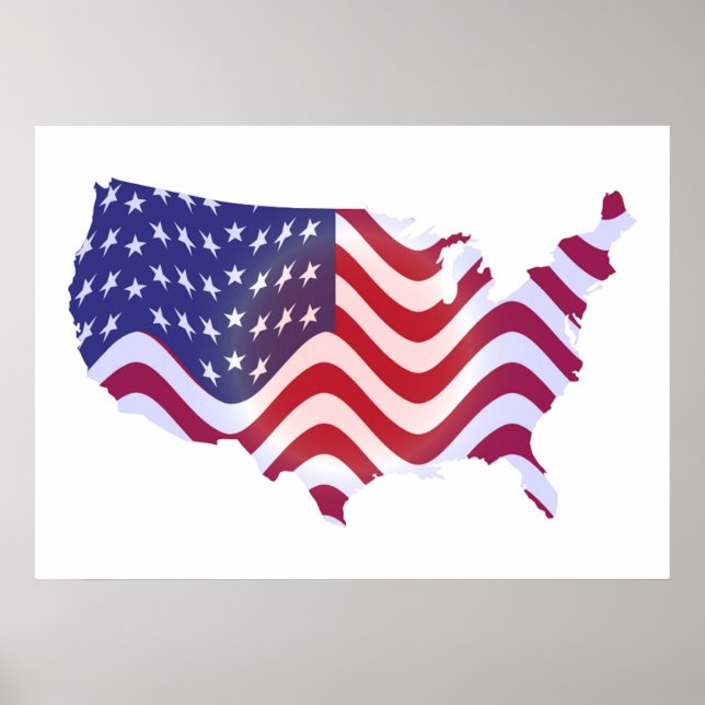 PÓSTER BANDERA AMERICANA ONDA (Frente)