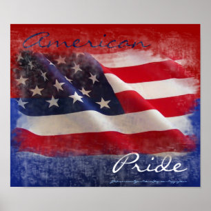 Póster Bandera americana orgullosa