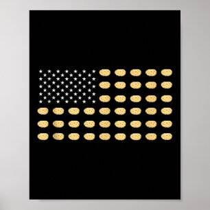 Póster Bandera Americana Patata Comida Usa Patriotismo Pa