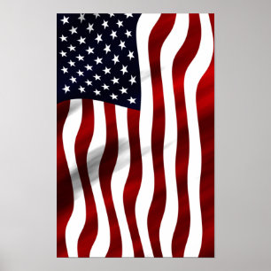 Póster Bandera Americana Patriótica Día de la Independenc