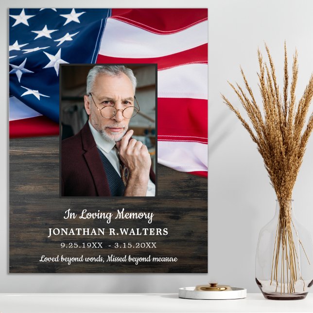 Póster Bandera Americana Patriótica Memorial Foto Funeral (Subido por el creador)