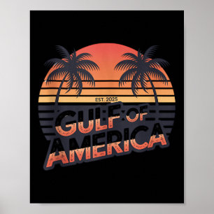 Póster Bandera Americana Retro Golfo De Estados Unidos 20