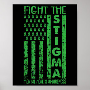 Póster Bandera Americana Sensibilización sobre Salud Ment