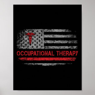 Póster Bandera Americana Terapia Ocupacional Estudiante D