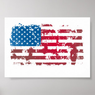 PÓSTER BANDERA AMERICANA VINTABLE