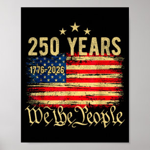 Póster Bandera americana vintage 250 años aniversario 250