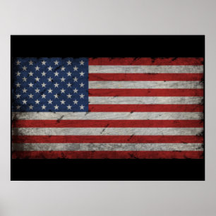 Póster bandera americana vintage 4 de julio 
