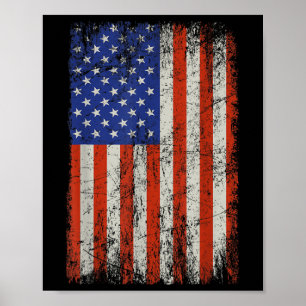 Póster Bandera Americana Vintage Día de los Caídos Vetera