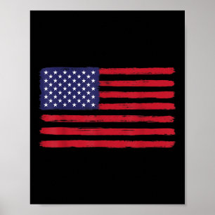 Póster Bandera Americana Vintage Día de los Caídos Vetera