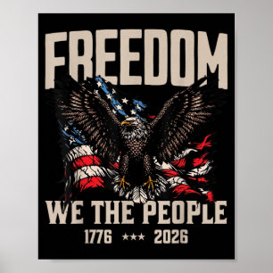 Póster Bandera Americana Vintage Eagle Freedom 1776 2026 