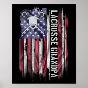 Póster Bandera Americana Vintage Usa Abuelo Lacrosse Orgu