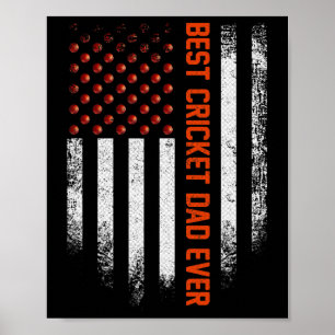 Póster Bandera Americana Vintage Usa Mejor Papá de Cricke