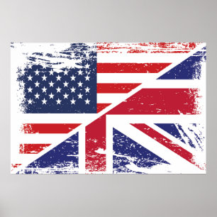 Póster Bandera anglosajona-americana