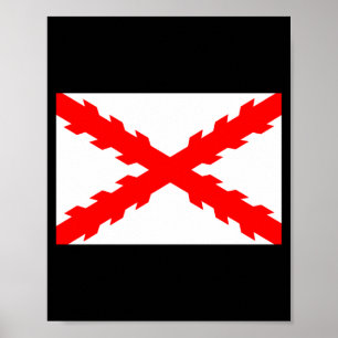 Póster Bandera antigua de España Ilustración española nue