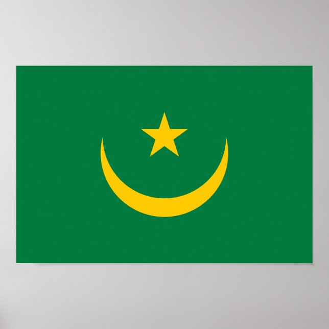 Póster Bandera antigua de Mauritania (Frente)