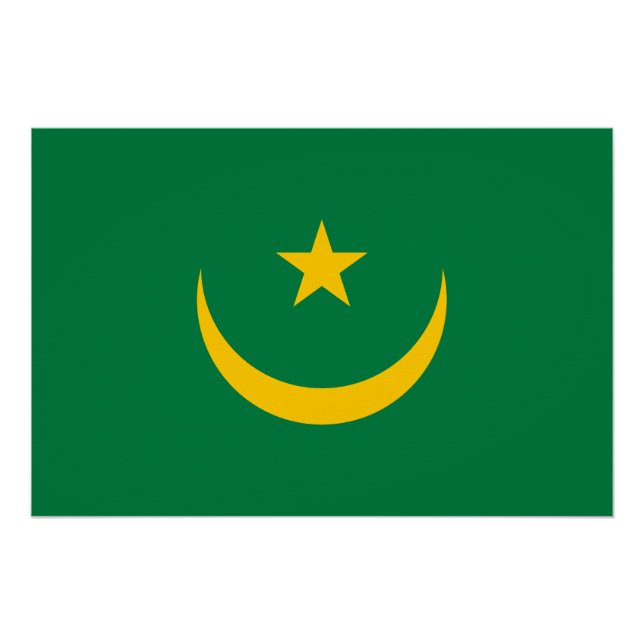 Póster Bandera antigua de Mauritania (Anverso)