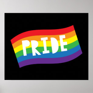 Póster Bandera arco iris del orgullo