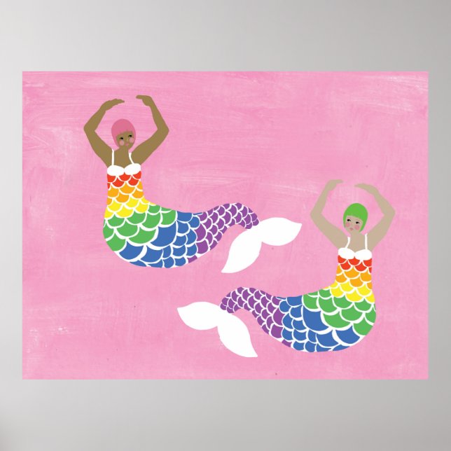 Póster Bandera arcoiris de Sirena de orgullo acusan a Fie (Frente)