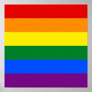 Póster Bandera arcoiris del orgullo gay apoyo LGBTQ amor 