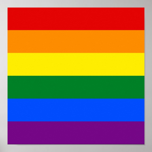 Póster Bandera arcoiris del orgullo gay apoyo LGBTQ amor  (Frente)