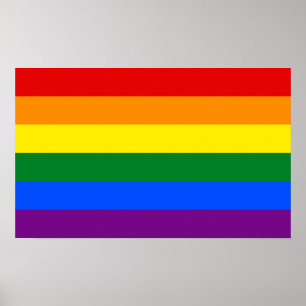 Póster Bandera arcoiris del orgullo gay LGBT