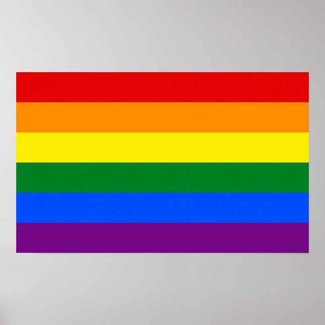Póster Bandera arcoiris del orgullo gay LGBT (Frente)