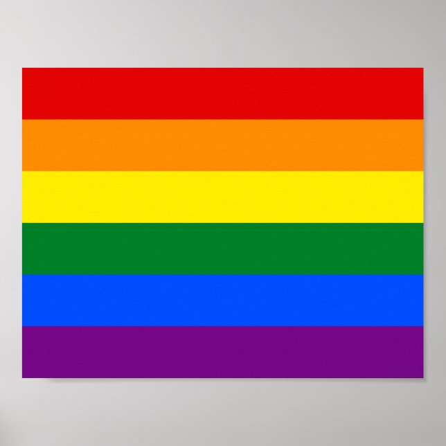 Póster Bandera arcoiris del orgullo gay LGBT de 6 bandas (Frente)