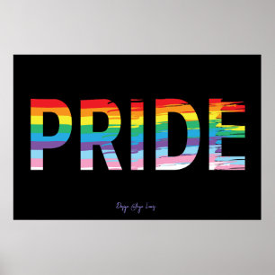 Póster Bandera arcoiris del Orgullo LGBTQIA, Guay del mes
