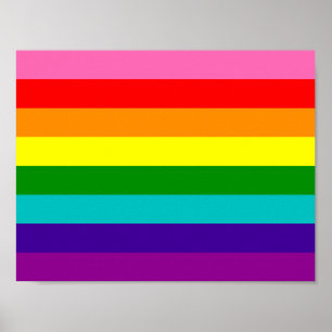 Póster Bandera arcoiris original del orgullo gay LGBT de