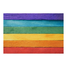 Bandera arcoiris texturada de madera