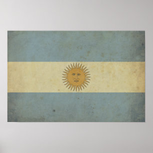 Póster Bandera argentina vintage